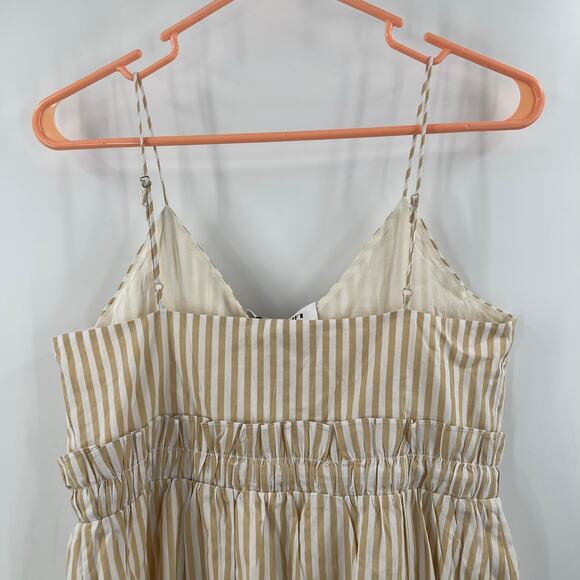 LINE & DOT Ryline Dress Size Small Yellow Stripe Yellow/Tan Ruffle Tie Waist NWT - Picture 7 of 16